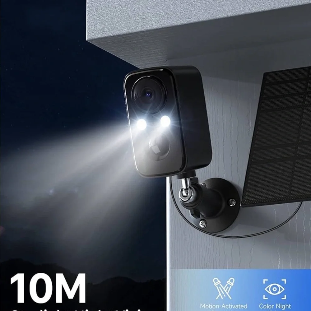 Black Security Camera with Night Vision